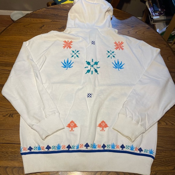 LRG XL X-Large Snowflake Leaf White Lifted Research Group Hoodie Hoody - Picture 3 of 9